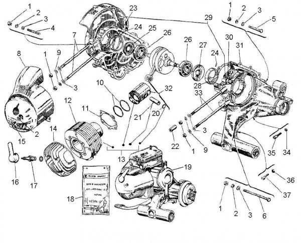 Motor Motor - Vespa Vespa 125 125ccm 2T AC 1960- VNB1T