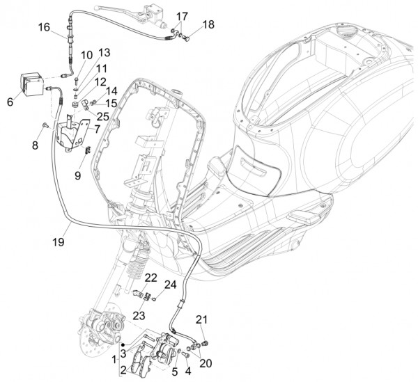 Bowdenzüge Bremsanlage vorn - Vespa Sprint 150ccm 4T 3V AC 2017- ZAPMA1400