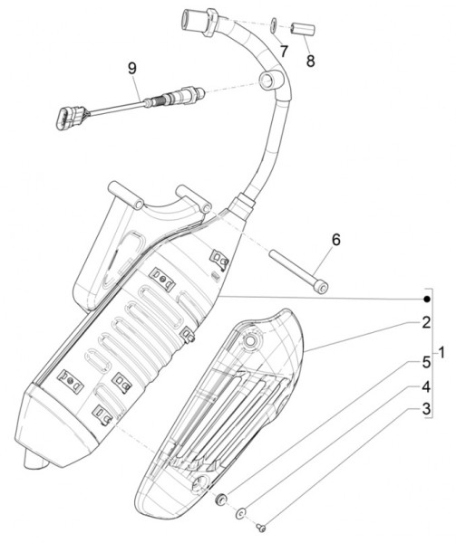 Motor Auspuff - Vespa Primavera 50ccm 4T 3V AC 2018- ZAPCA0200
