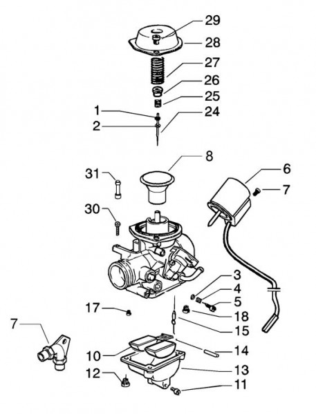 Motor Vergaserkomponenten - Piaggio Beverly 200ccm 4T LC 2005- ZAPM2820000001001