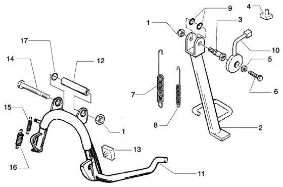 Fahrgestell Hauptständer - Piaggio Beverly 200ccm 4T LC 2005- ZAPM2820000001001