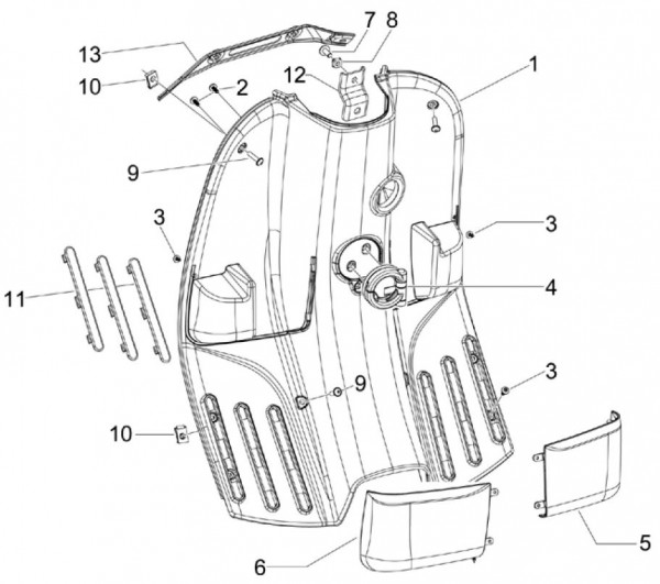 Fahrgestell Gepäckfach - Vespa S 50ccm 2T AC 2007- ZAPC38402
