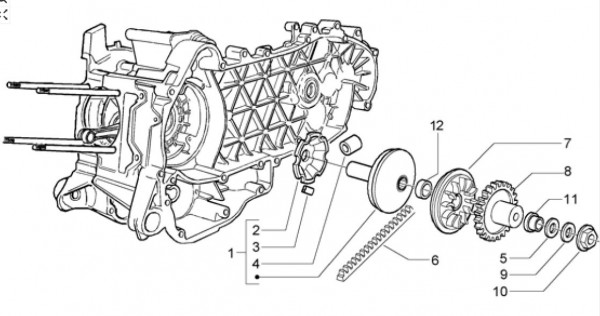 Motor treibende Riemenscheibe - Vespa GT 125ccm 4T LC 2005- ZAPM3110000001001