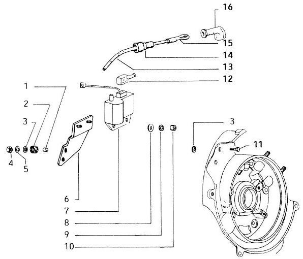 Elektrische Anlage Zündspule - Vespa Vespa 50 50ccm 2T AC - V5N1T