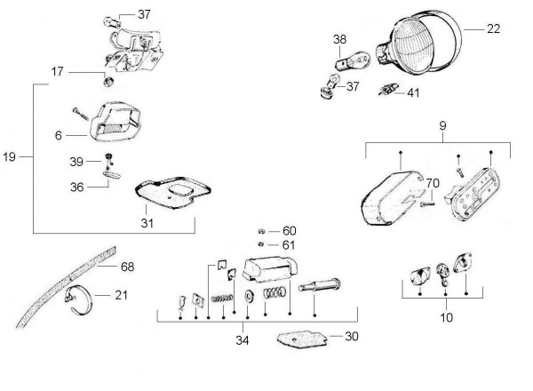 Elektrische Anlage Scheinwerfer - Vespa Vespa 50 50ccm 2T AC 1966-1971 V5SS1