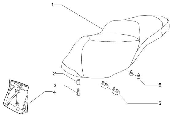 Fahrgestell Sitz - Piaggio Beverly 200ccm 4T LC 2003- ZAPM2820000001001