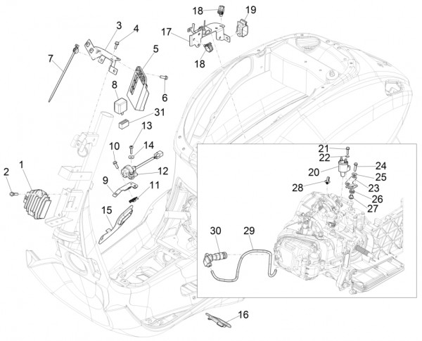 Elektrische Anlage Regler - Vespa Sprint 150ccm 4T 3V AC 2017- ZAPMA1400