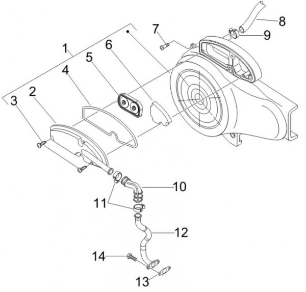 Motor Sekundärluftsystem - Vespa S 50ccm 4T 2V AC 2011- ZAPC38901