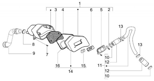 Motor Sekundärluftsystem - Vespa S 50ccm 2T AC 2007- ZAPC38402
