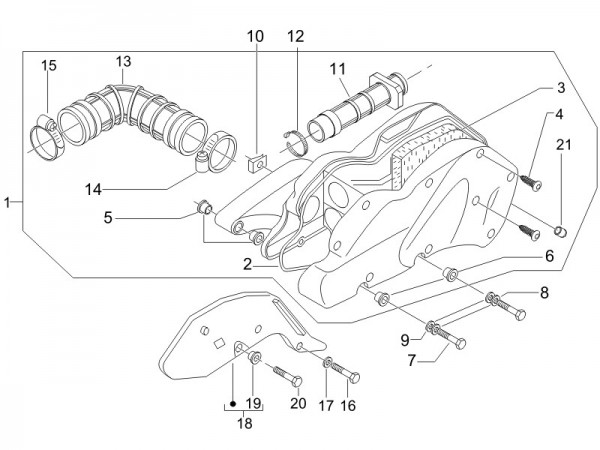 Motor Luftfilter - Piaggio Beverly 125ccm 4T LC 2007- ZAPM28900