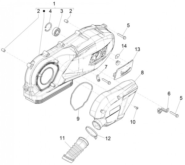 Motor Gehäusedeckel - Vespa Sprint 150ccm 4T 3V AC 2017- ZAPMA1400
