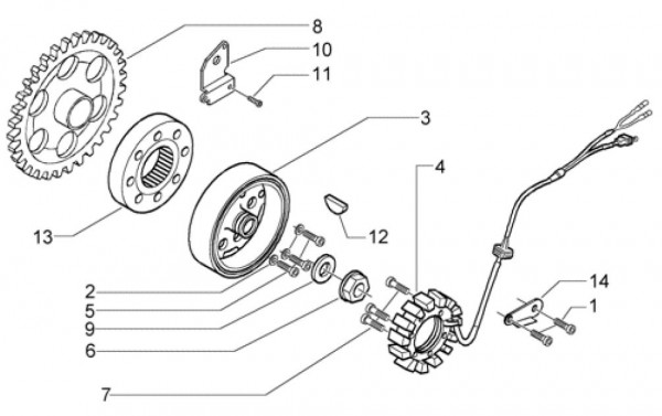 Motor Lichtmaschine - Piaggio Beverly 500ccm 4T LC 2004- ZAPM34100