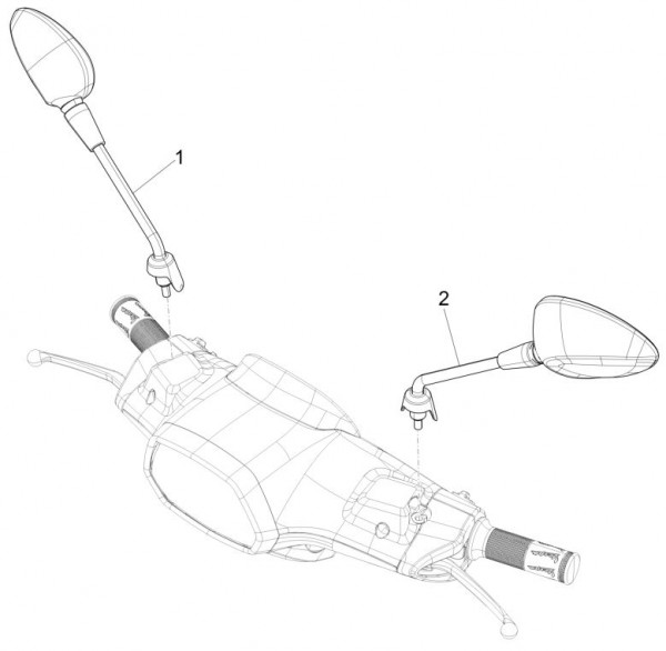 Lenker Rückspiegel - Vespa Sprint 50ccm 4T 3V AC 2017- ZAPCA0201