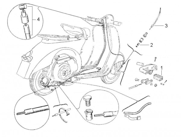 Bowdenzüge Tachowelle - Vespa Vespa 150 150ccm 2T AC 1963-1966 VBB2T