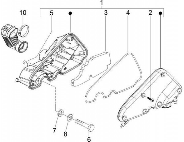 Motor Luftfilter - Piaggio Zip II 50ccm 4T 2V AC 2009- LBMC25C