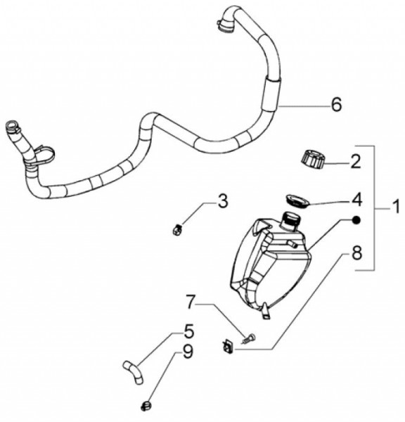 Fahrgestell Ausdehnungsgefäß - Piaggio Beverly 500ccm 4T LC 2004- ZAPM34100