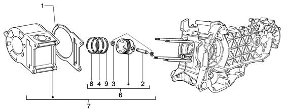 Motor Zylinder - Piaggio Beverly 200ccm 4T LC 2004- ZAPM2820000001001