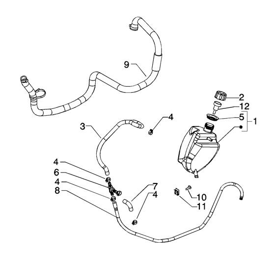 Fahrgestell Kühlleitungen - Piaggio Beverly 200ccm 4T LC 2005- ZAPM2820000001001