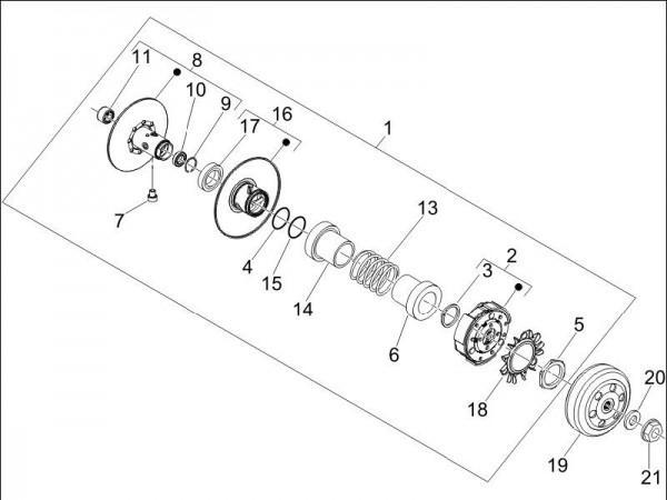 Motor getriebene Riemenscheiben - Vespa GT 250ccm 4T LC 2006- ZAPM45102