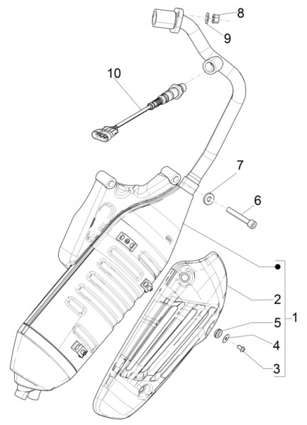 Motor Auspuff - Vespa Sprint 150ccm 4T 3V AC 2017- ZAPMA1400