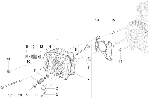 Motor Zylinderkopf - Vespa Sprint 150ccm 4T 3V AC 2017- ZAPMA1400