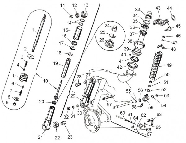 Radaufhängung Stoßdämpfer vorn - Vespa Vespa 125 125ccm 2T AC 1961- VNB2T