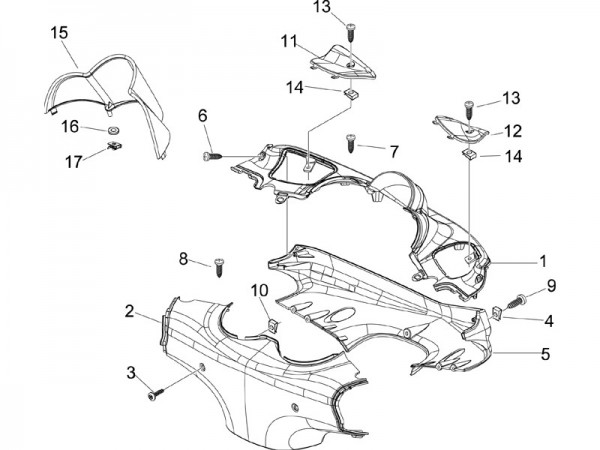 Lenker Lenkerdeckel - Piaggio Beverly 125ccm 4T LC 2007- ZAPM28900