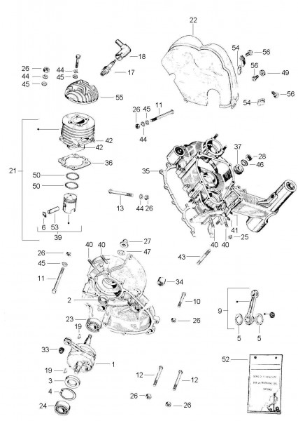 Motor Zylinder - Vespa Vespa 50 50ccm 2T AC 1966-1971 V5SS1