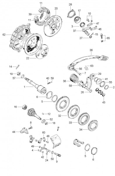 Motor Schaltgetriebe - Vespa Vespa 90 90ccm 2T AC 1965- V9SA1