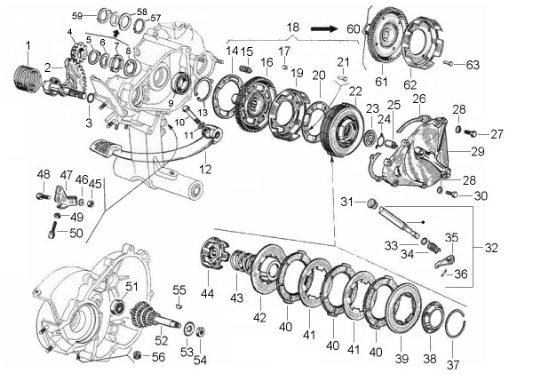 Motor Kupplung - Vespa Vespa 50 50ccm 2T AC 1963- V5SA1