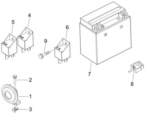Elektrische Anlage Batterie - Piaggio MP 3 250ccm 4T LC 2007- ZAPM47200