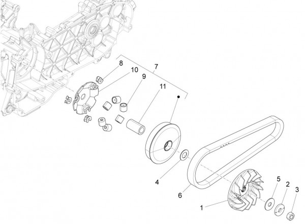 Motor treibende Riemenscheibe - Vespa Sprint 125ccm 4T 3V AC 2017- ZAPMA1300
