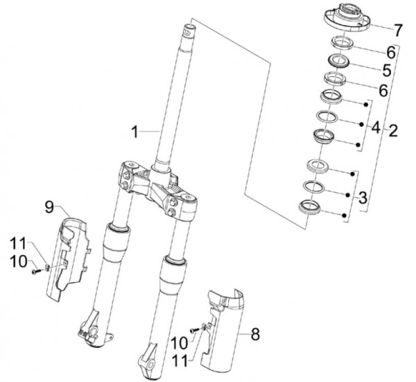 Radaufhängung Vorderradgabel - Piaggio Beverly 125ccm 4T LC 2007- ZAPM28900