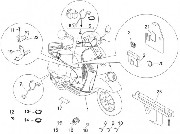 Elektrische Anlage Kabelbaum - Vespa GT 250ccm 4T LC 2006- ZAPM45102