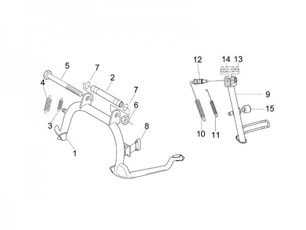 Fahrgestell Hauptständer - Vespa GT 125ccm 4T LC 2006- ZAPM31100