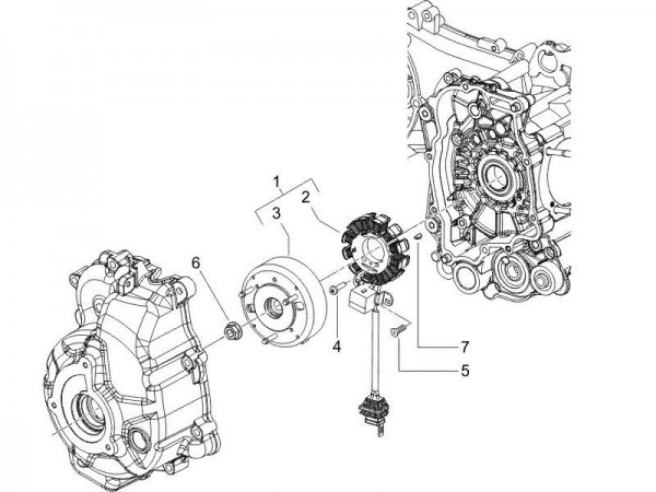 Motor Lichtmaschine - Vespa GT 125ccm 4T LC 2006- ZAPM31100