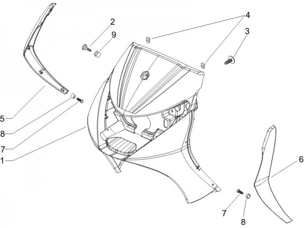 Fahrgestell Frontschild - Piaggio Beverly 125ccm 4T LC 2007- ZAPM28900