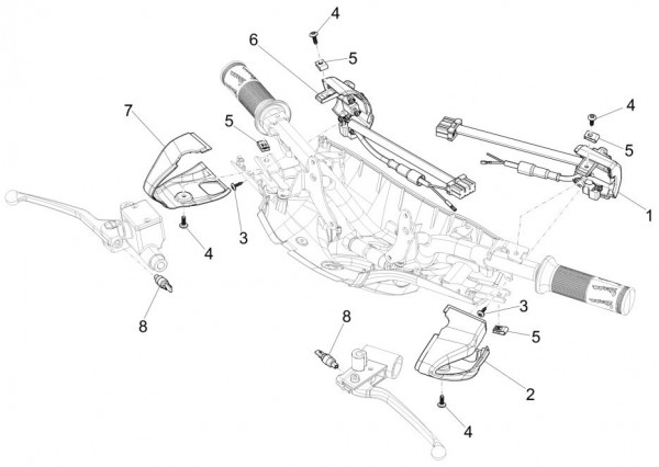 Elektrische Anlage Schalter - Vespa Sprint 50ccm 4T 3V AC 2017- ZAPCA0101