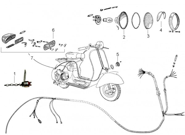 Elektrische Anlage Scheinwerfer - Vespa Vespa 150 150ccm 2T AC 1955- VL1T