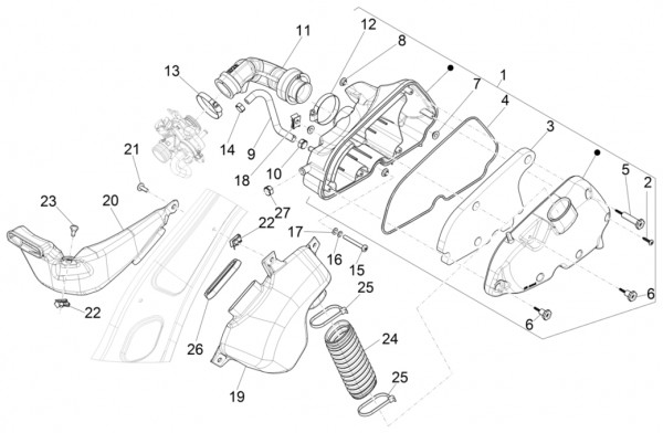 Motor Luftfilter - Vespa Sprint 150ccm 4T 3V AC 2017- ZAPMA1400