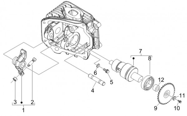 Motor Schwinghebelhalterung - Vespa S 50ccm 4T 2V AC 2011- ZAPC38901