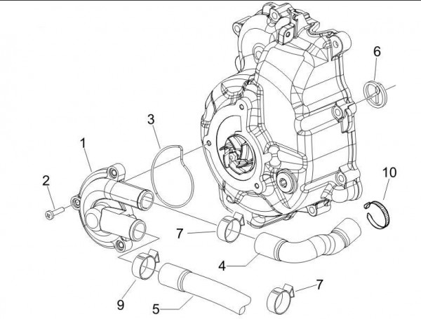 Motor Wasserpumpe - Vespa GT 250ccm 4T LC 2006- ZAPM45102