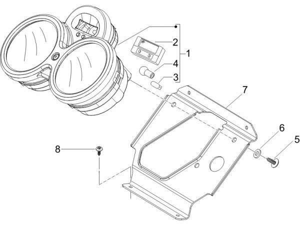 Lenker Tachometer - Piaggio Beverly 125ccm 4T LC 2007- ZAPM28900
