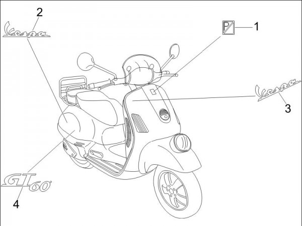 Fahrgestell Dekore - Vespa GT 250ccm 4T LC 2006- ZAPM45102