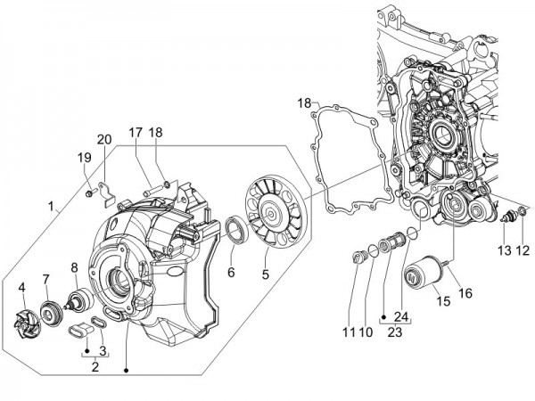 Motor Schwungradabdeckung - Piaggio Beverly 250ccm 4T LC 2006- ZAPM28800
