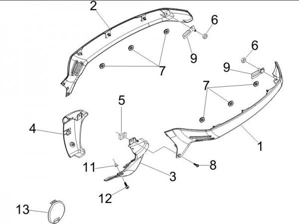 Fahrgestell Seitenverkleidungen - Vespa GT 250ccm 4T LC 2006- ZAPM45102