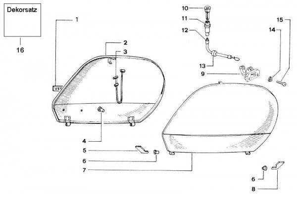 Fahrgestell Seitenverkleidungen - Vespa Vespa 50 50ccm 2T AC - V5N1T