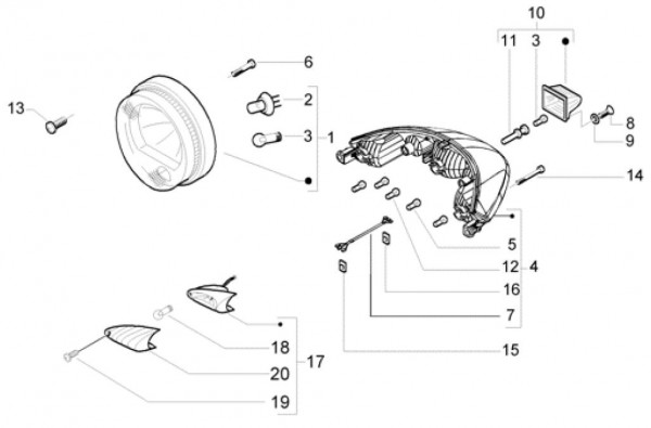 Elektrische Anlage Scheinwerfer - Piaggio Beverly 500ccm 4T LC 2003- ZAPM34100