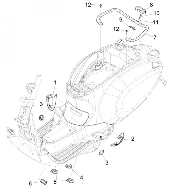 Fahrgestell Seitenverkleidungen - Vespa Sprint 150ccm 4T 3V AC 2017- ZAPMA1400