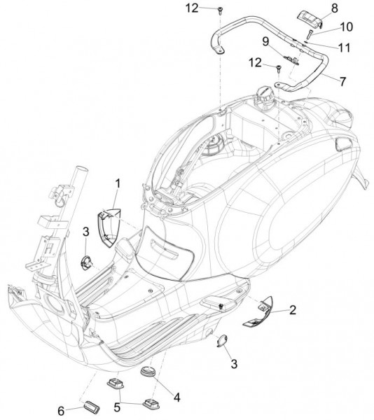 Fahrgestell Seitenverkleidungen - Vespa Sprint 50ccm 4T 3V AC 2017- ZAPCA0201